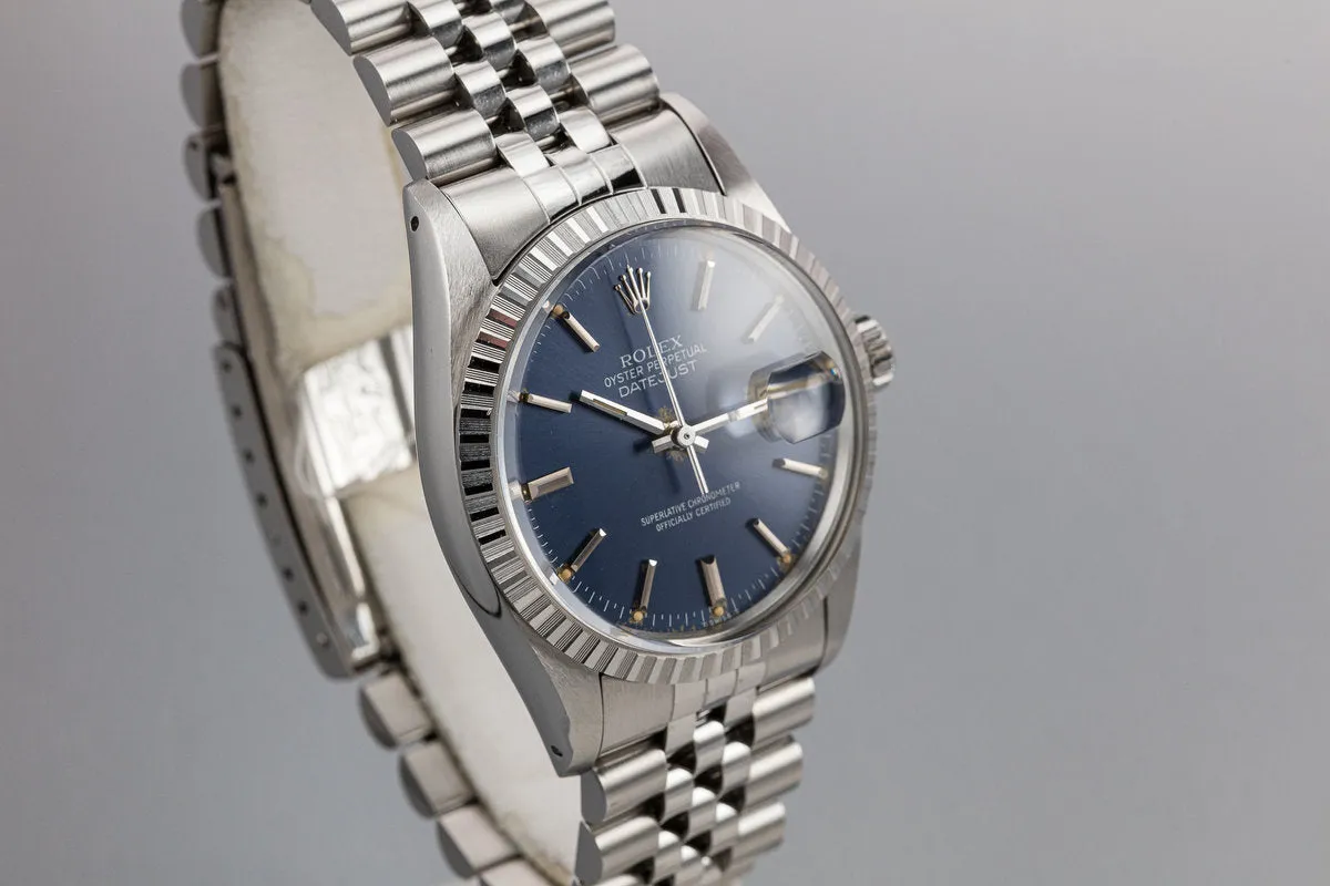 1984 Rolex DateJust 16030 Blue Dial with Box and Papers