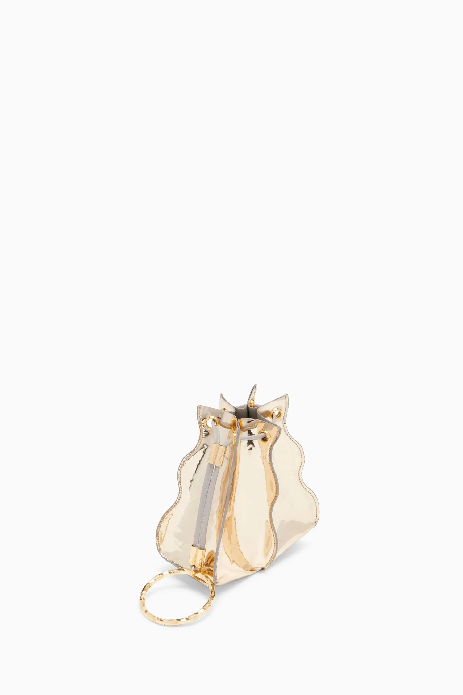 Adria Pleated Wave Pochette - Platino