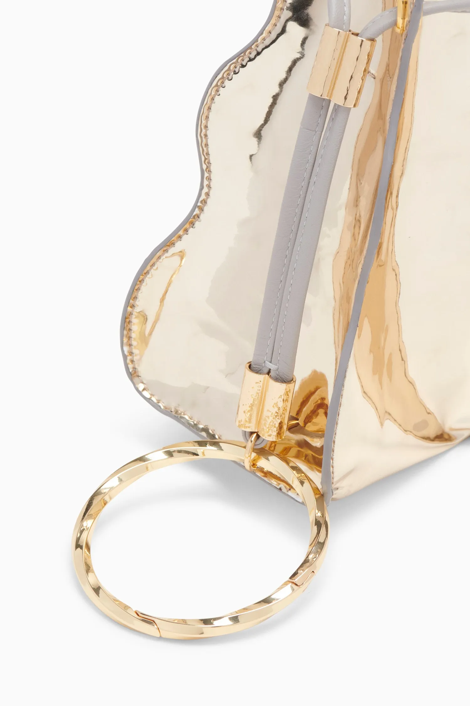 Adria Pleated Wave Pochette - Platino