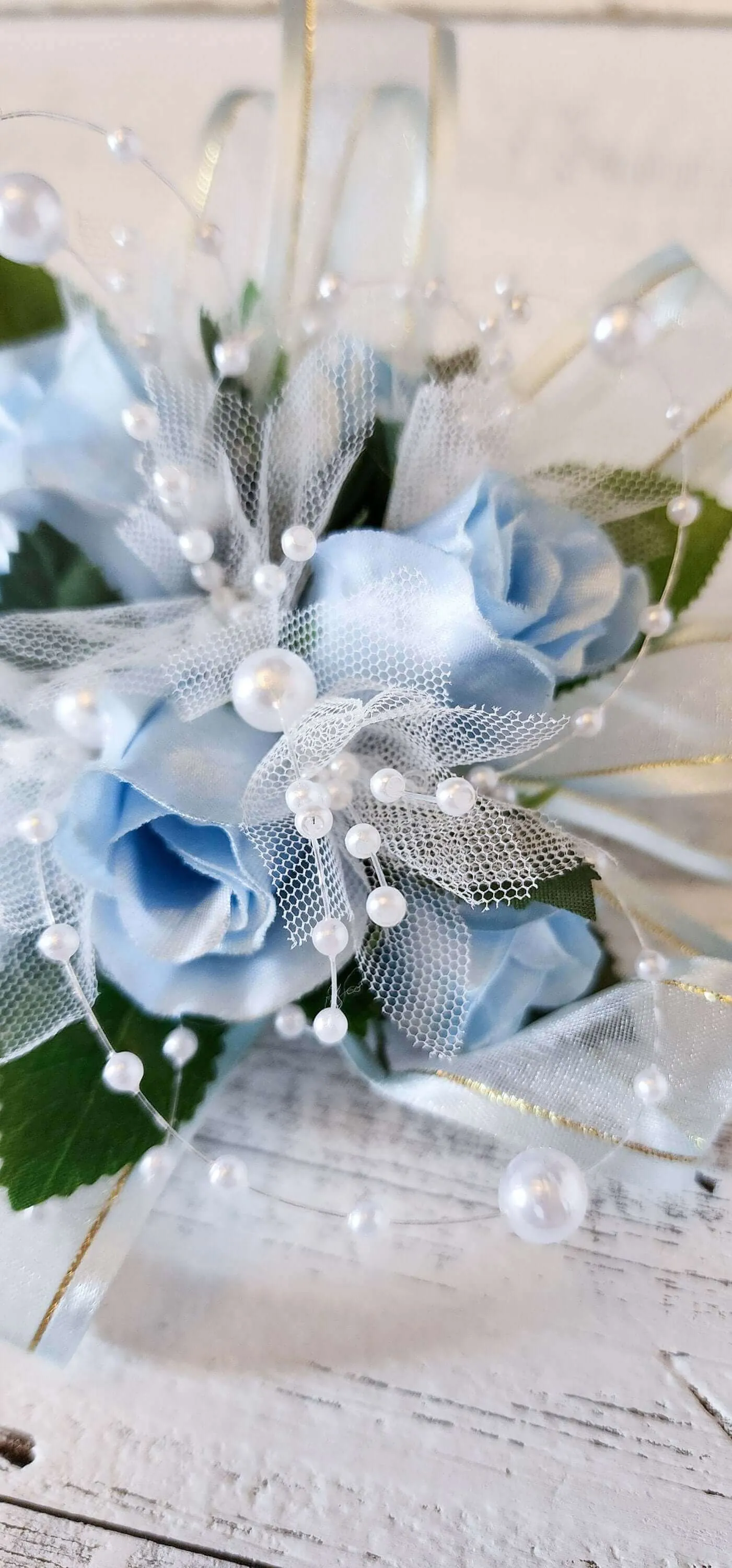 Blue Silk Corsage Bracelet for Prom, Formal Events and Weddings, Mother's Day Gift, Gift For Her, Bridesmaid Corsages