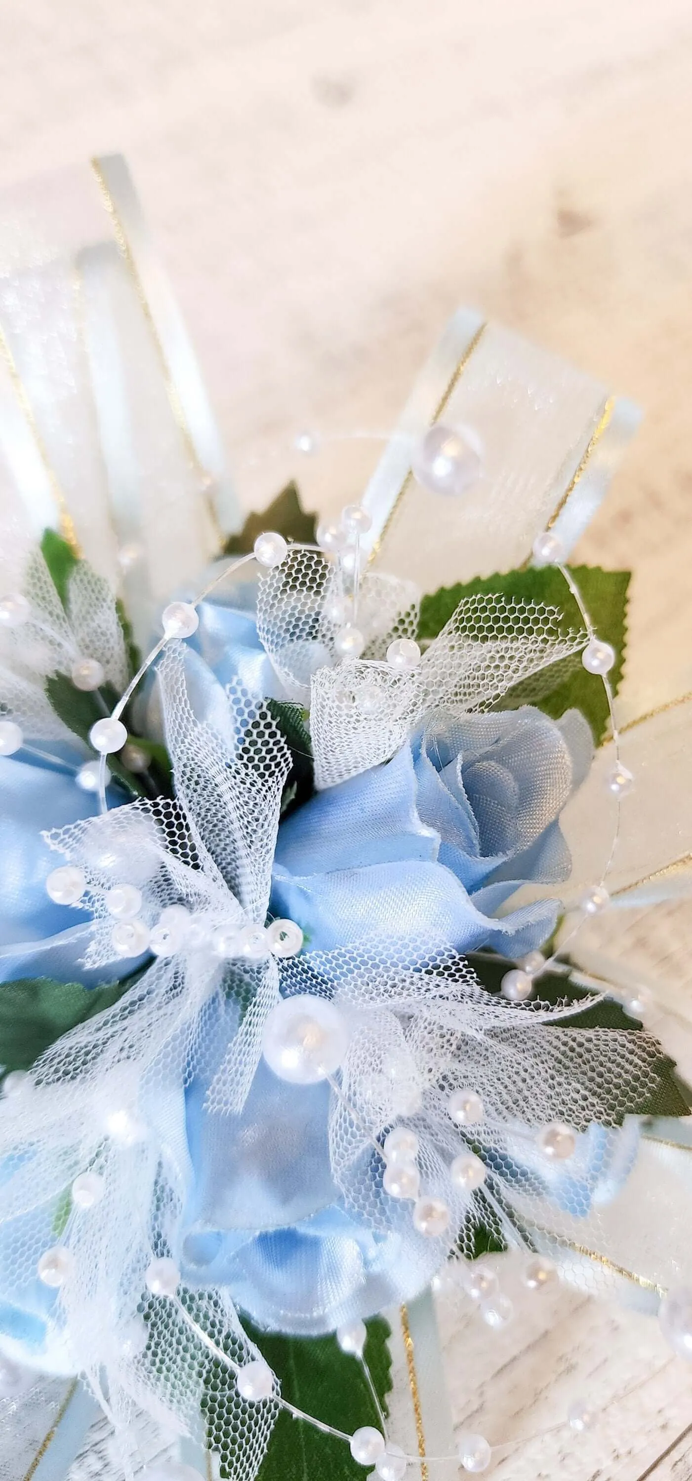Blue Silk Corsage Bracelet for Prom, Formal Events and Weddings, Mother's Day Gift, Gift For Her, Bridesmaid Corsages