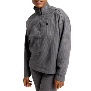 Burton Amora Waffle Collar Sweater, Gray