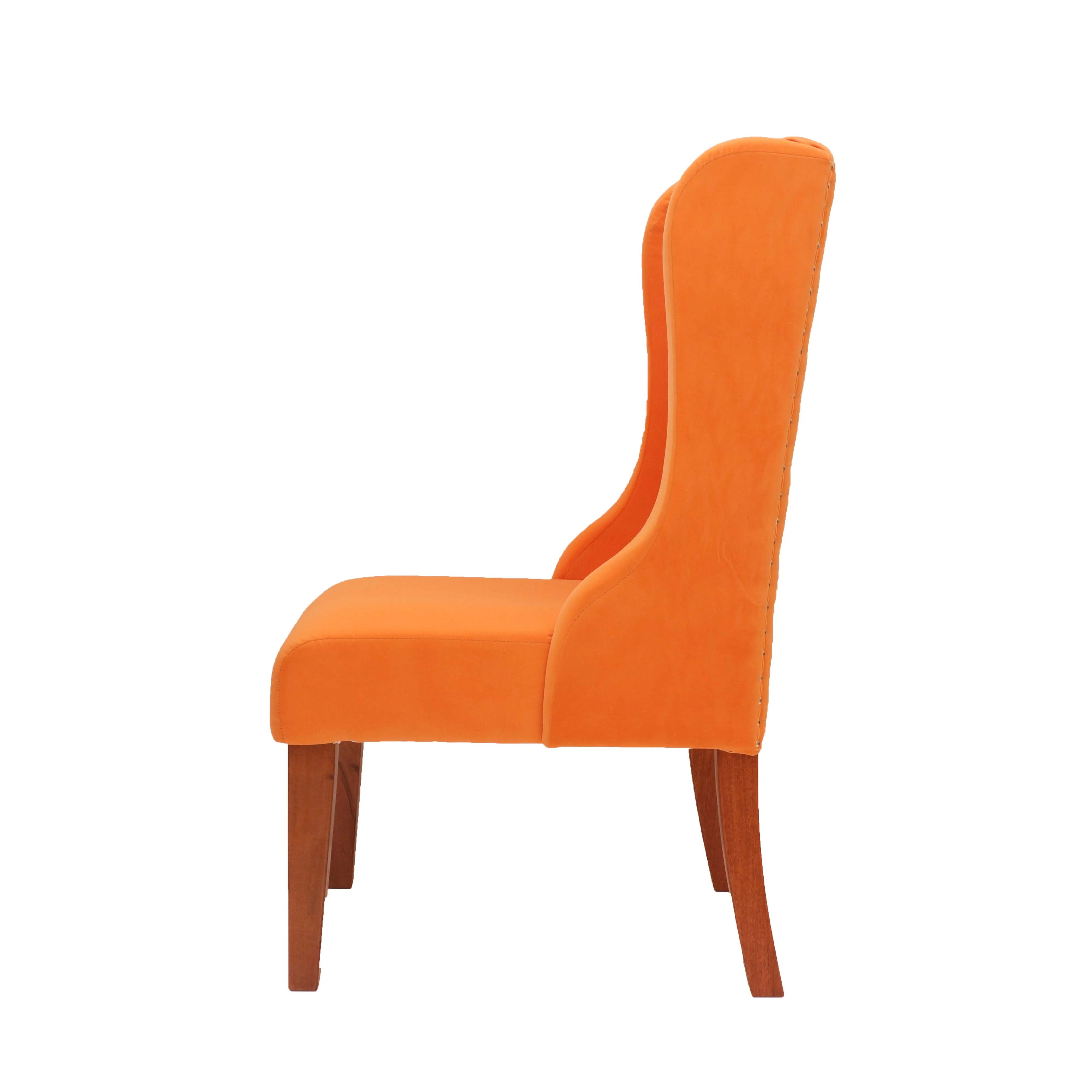 Classic Orange Winged Handmade Wooden Chair