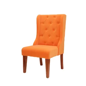 Classic Orange Winged Handmade Wooden Chair