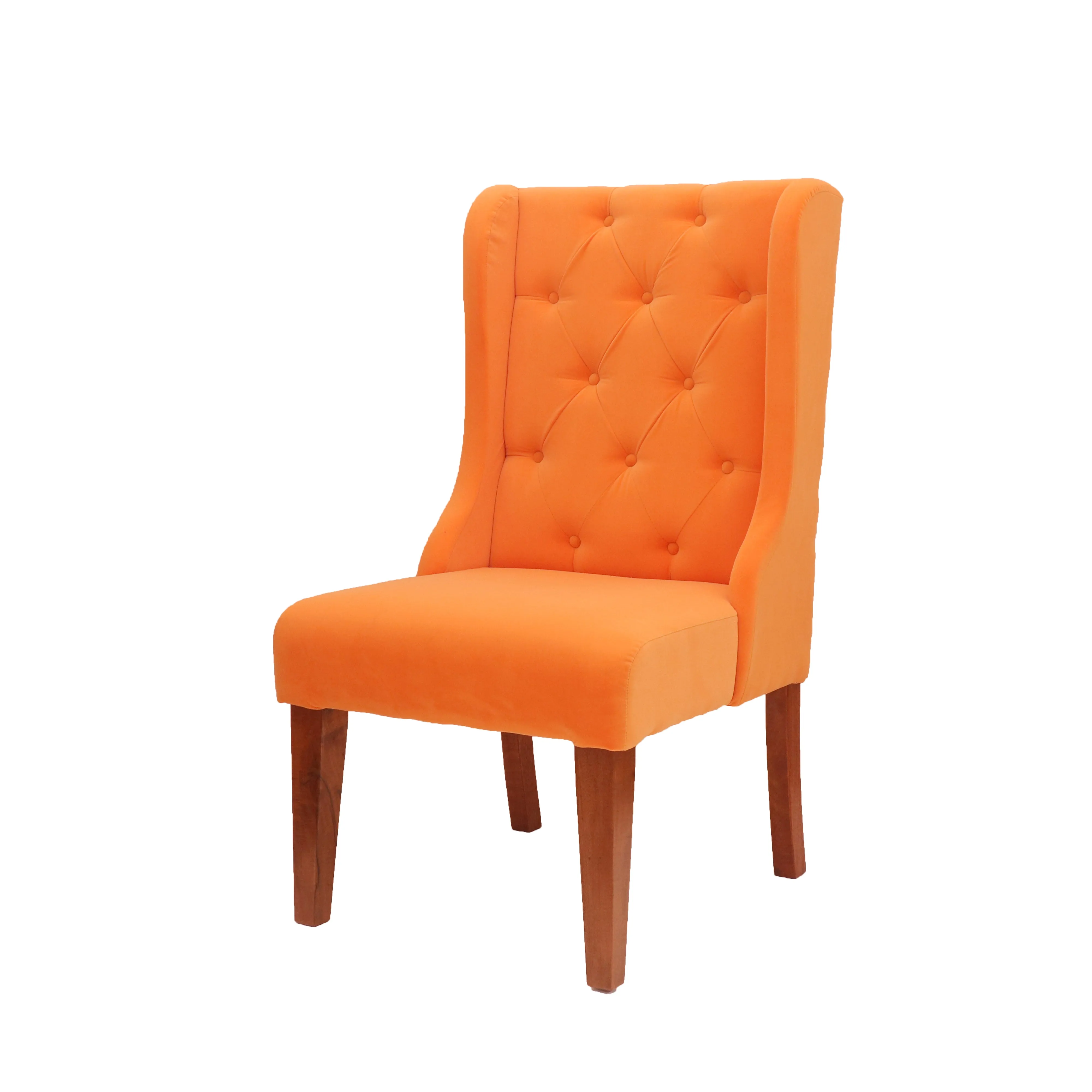 Classic Orange Winged Handmade Wooden Chair