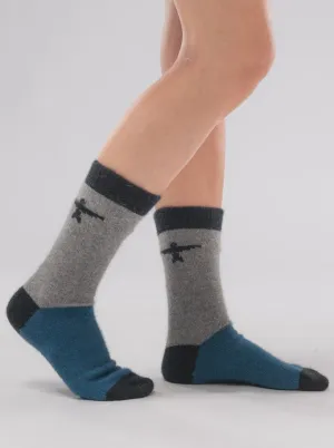 Colour Block Kite Socks in Agean
