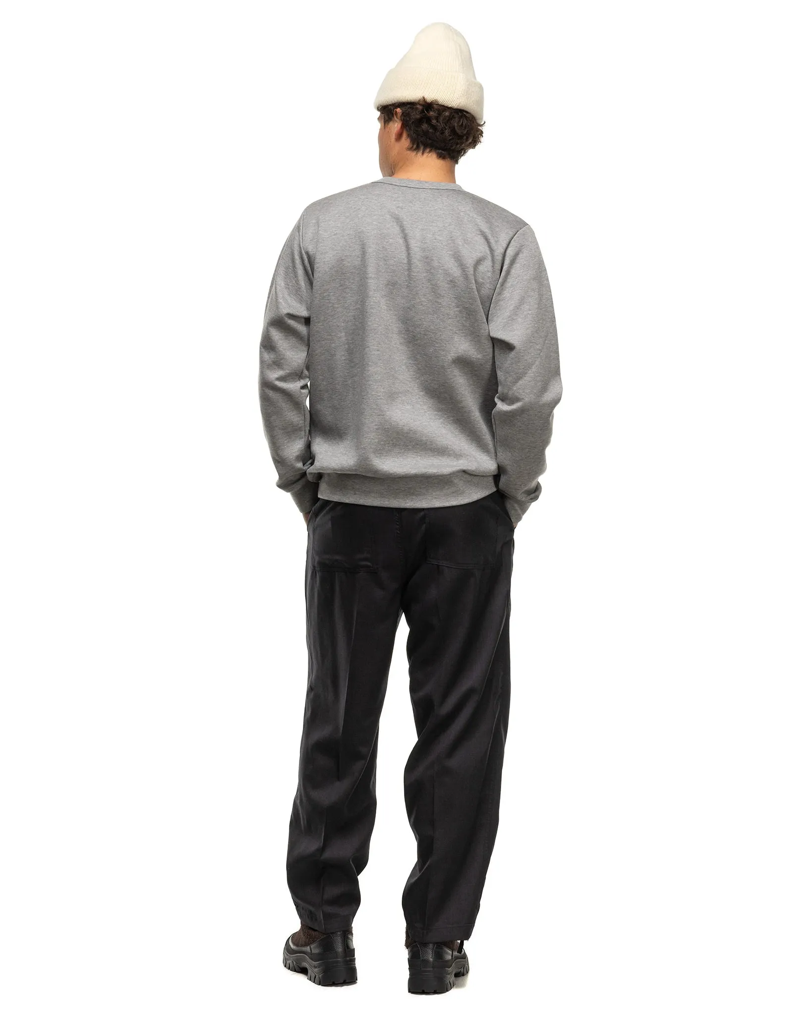 Compact Double Knit Crewneck Top Gray