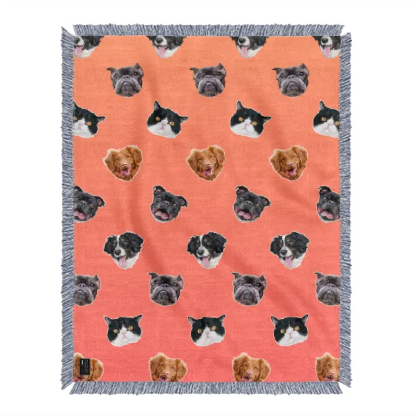 Custom Pet Art Woven Blanket