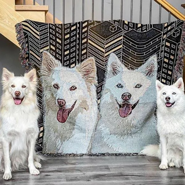 Custom Pet Art Woven Blanket