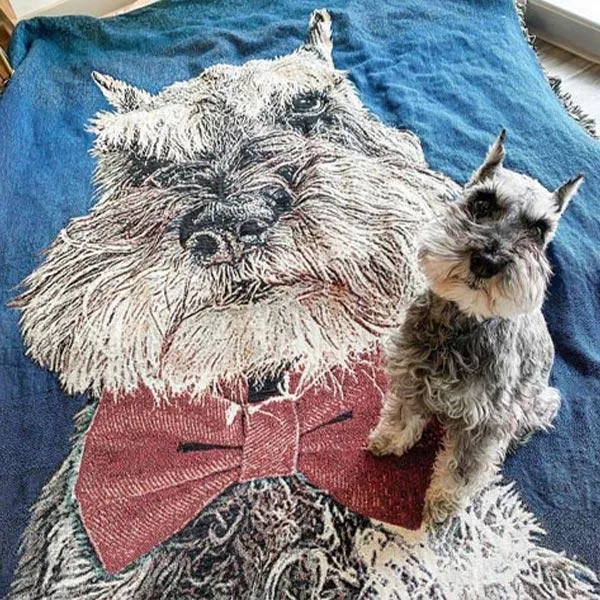 Custom Pet Art Woven Blanket