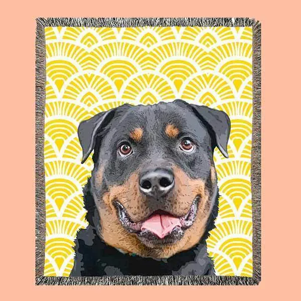 Custom Pet Art Woven Blanket
