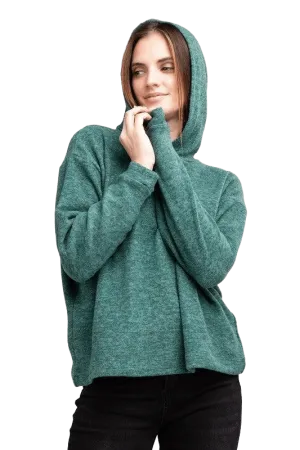 Hooded Brushed Melange Hacci Sweater