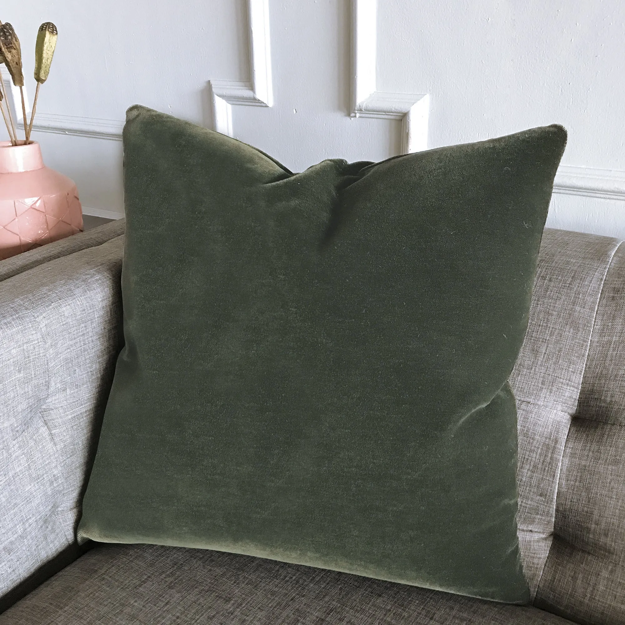 Luxury Mohair Euro Sham in Verdiche 27x27
