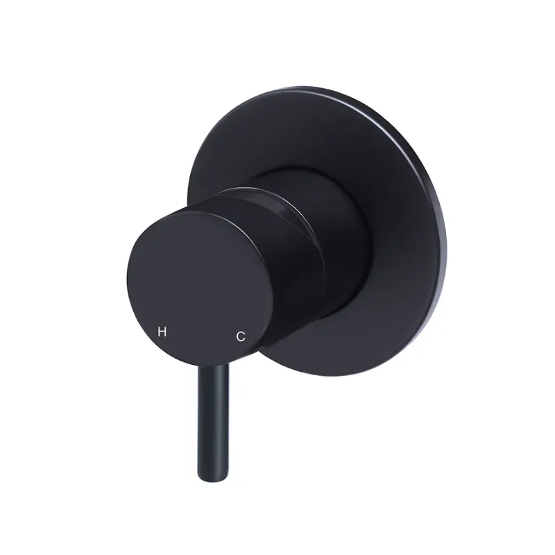 Meir Round Wall Mixer Short Pin - Matte Black