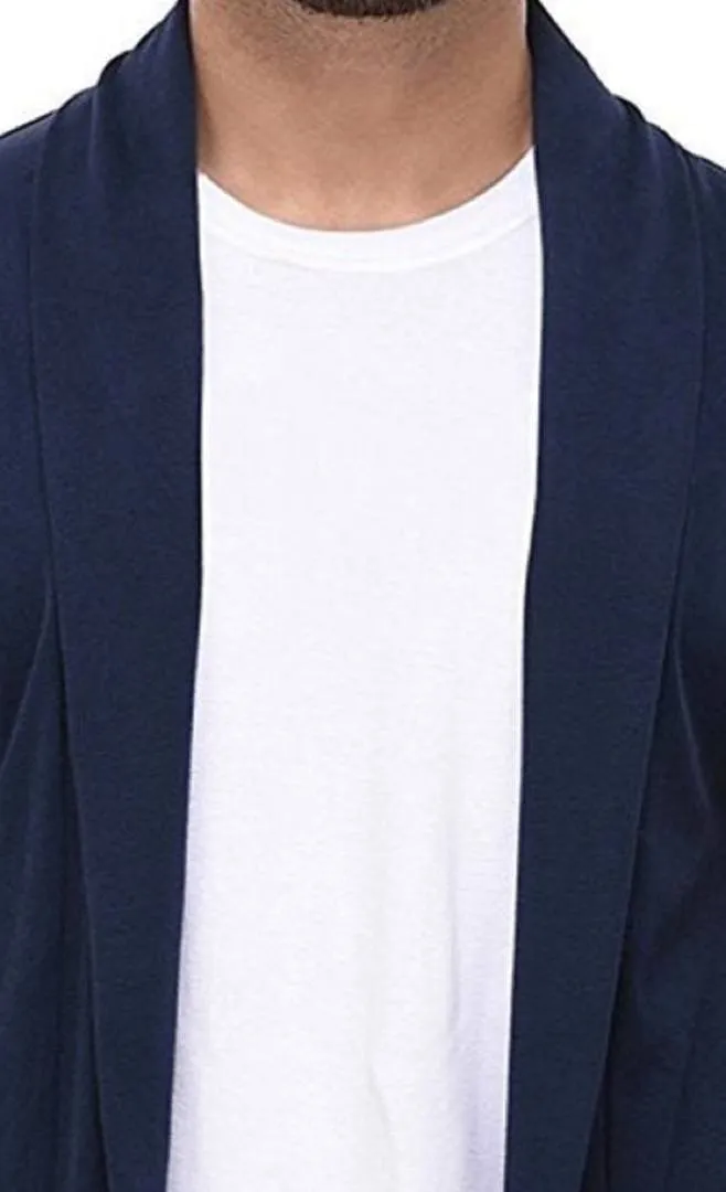 Men's Self Design  Black Cotton Cardigan Sweaters