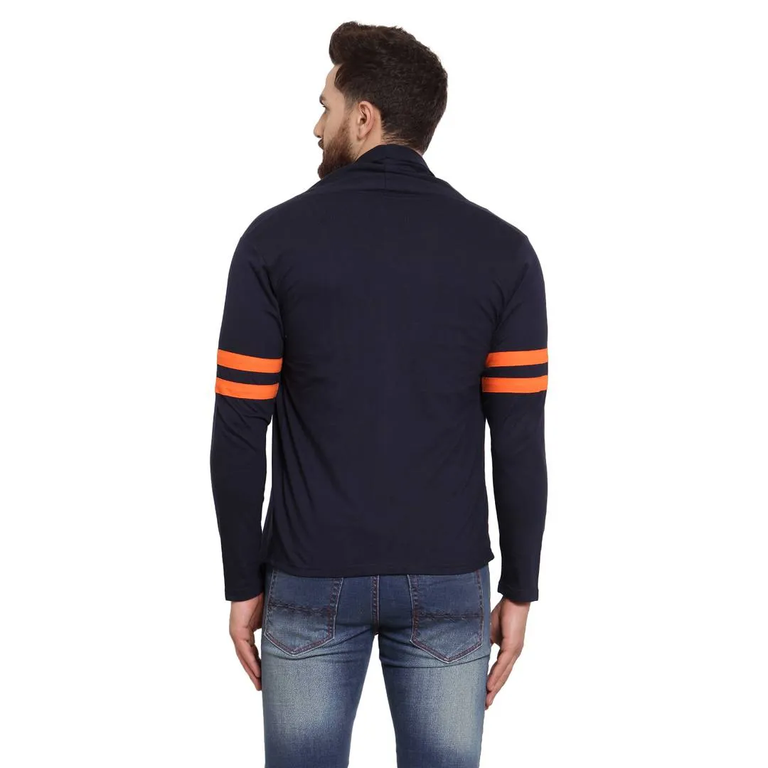 Men's Self Design  Black Cotton Cardigan Sweaters