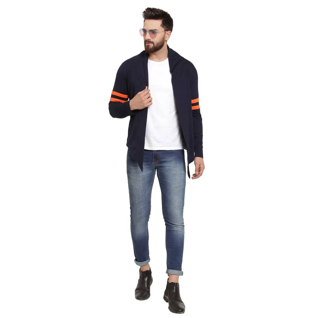 Men's Self Design  Black Cotton Cardigan Sweaters