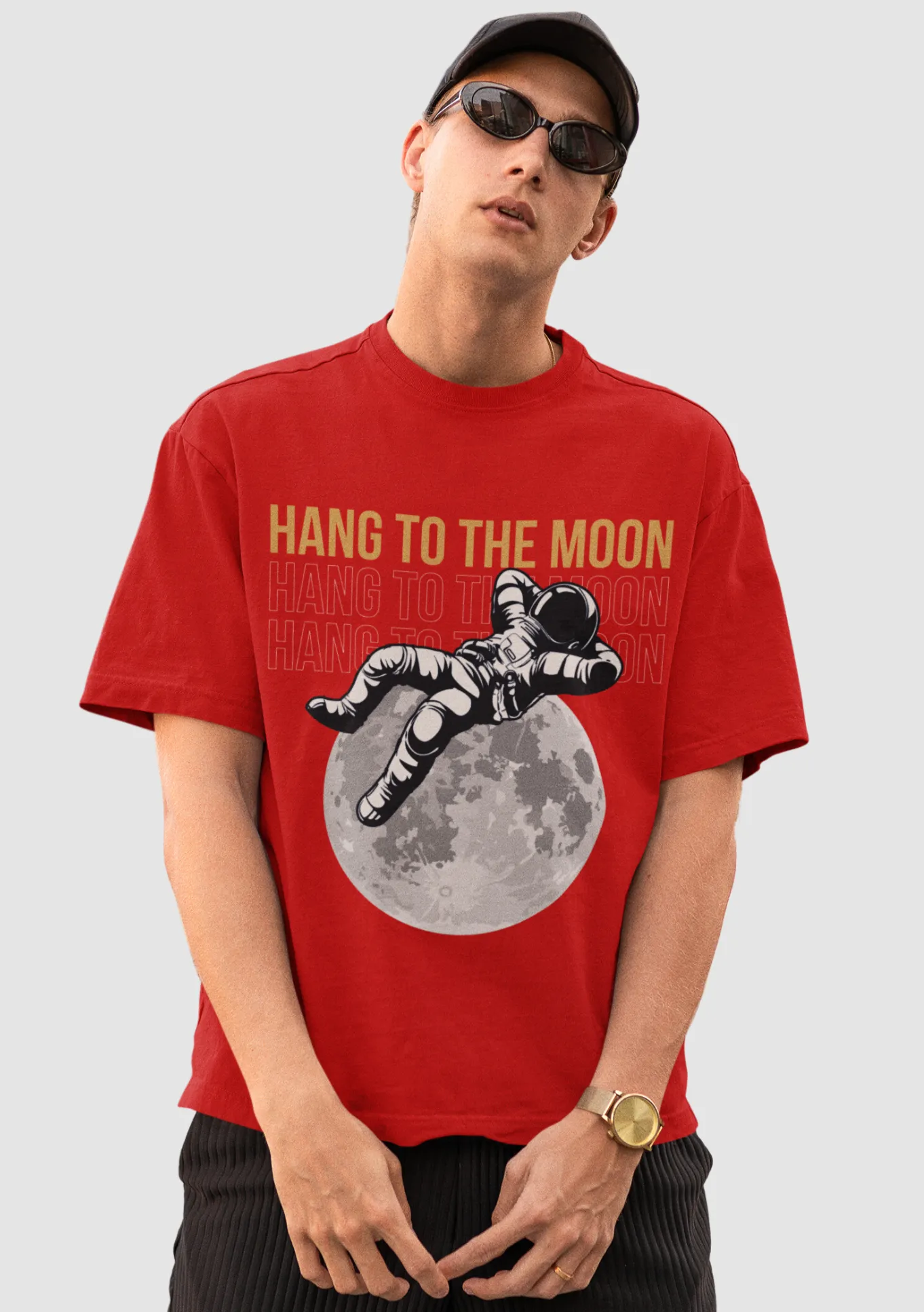 Moonbound Astronaut Men's Oversized T-Shirt