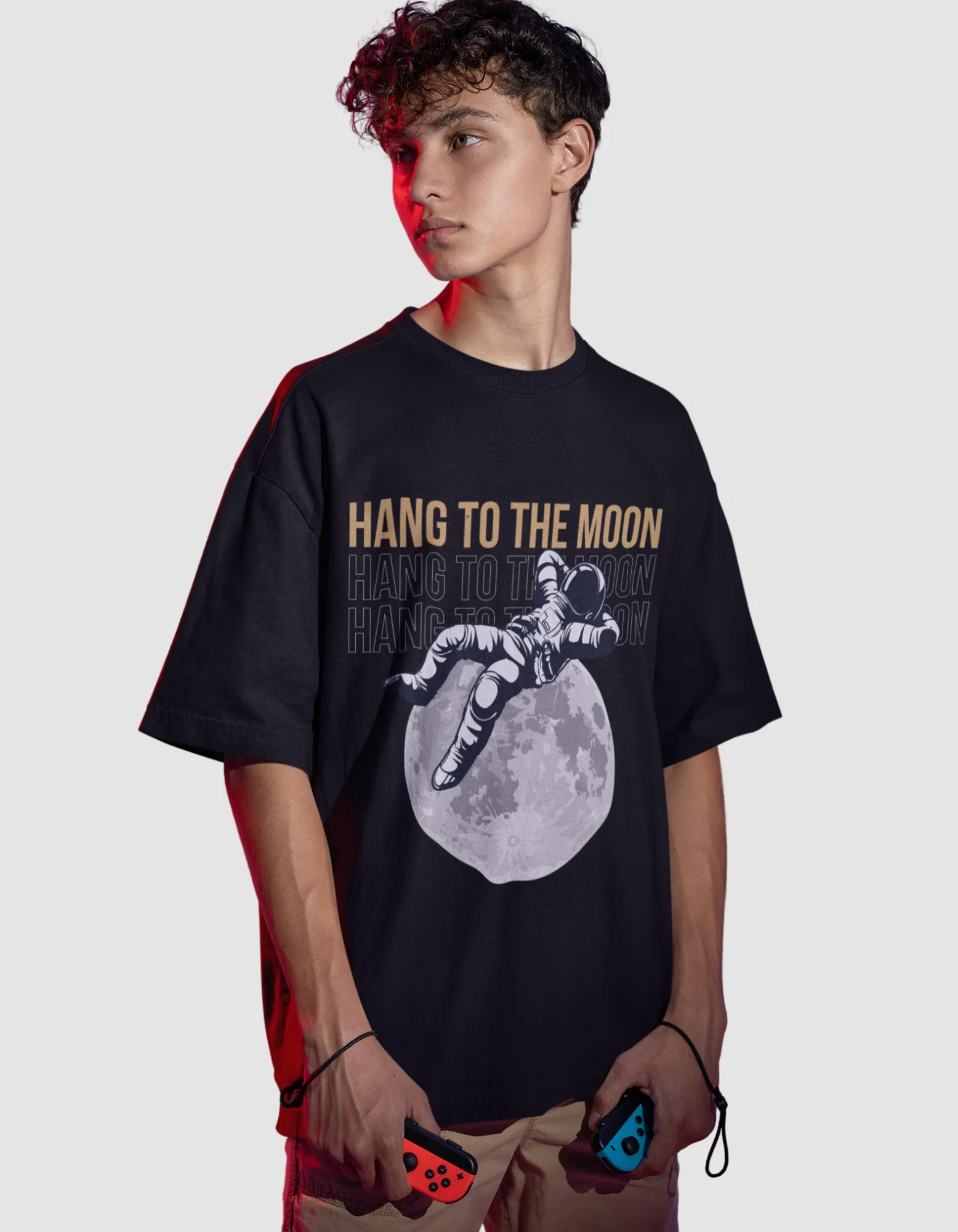 Moonbound Astronaut Men's Oversized T-Shirt