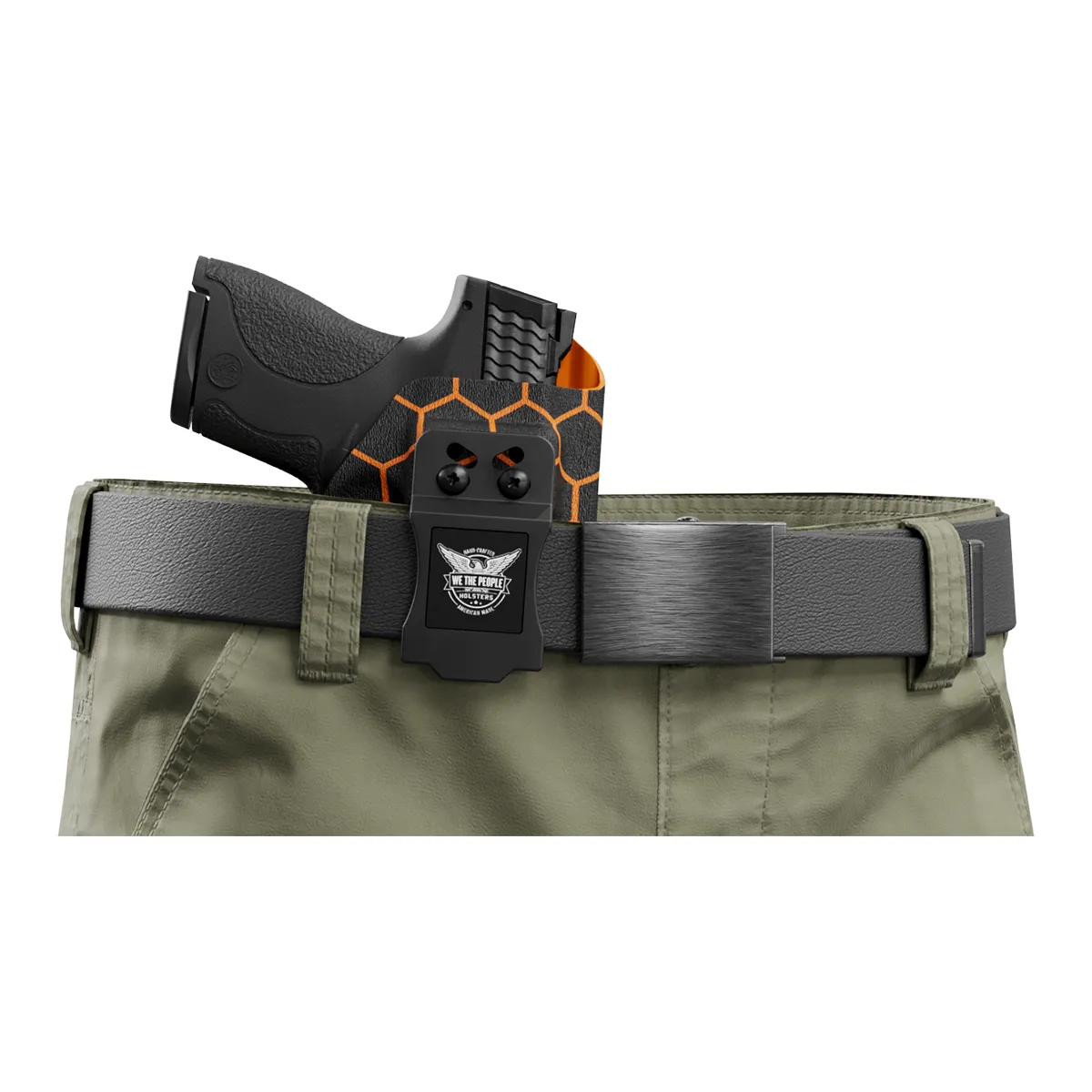 Orange Honeycomb Custom Printed Holster - IWB Kydex Holster