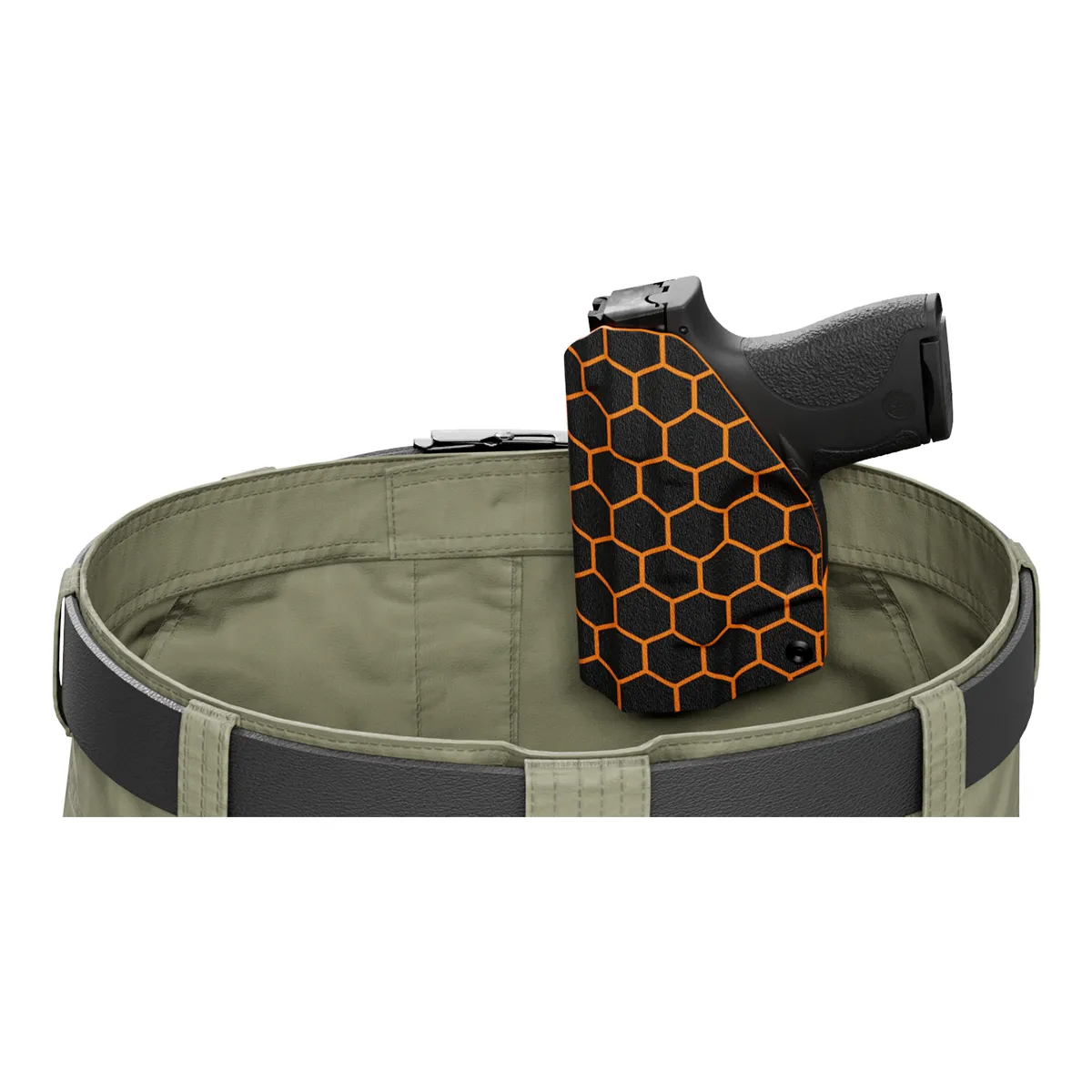 Orange Honeycomb Custom Printed Holster - IWB Kydex Holster