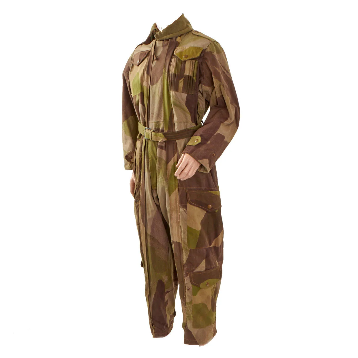 Original British WWII 1944 Dated Tank Crewman Denison Brushstroke Camouflage “Pixie Suit” Coveralls - MINT Condition