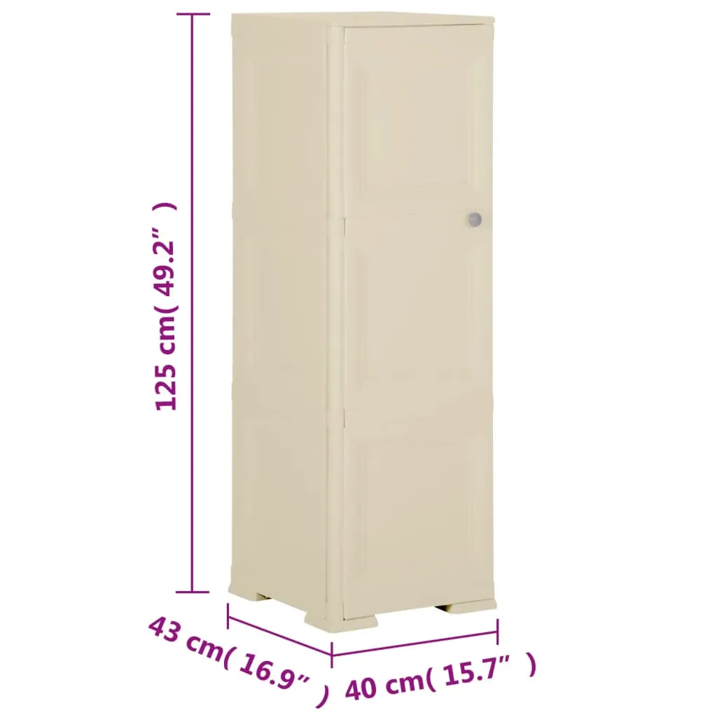 Plastic Cabinet 40x43x125 cm Wood Design Angora White