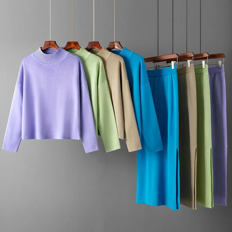 Pre Order:  2-Piece Knit Sweater and Skirt Set