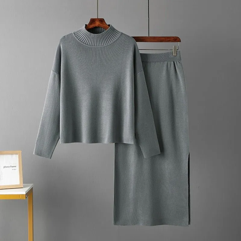 Pre Order:  2-Piece Knit Sweater and Skirt Set