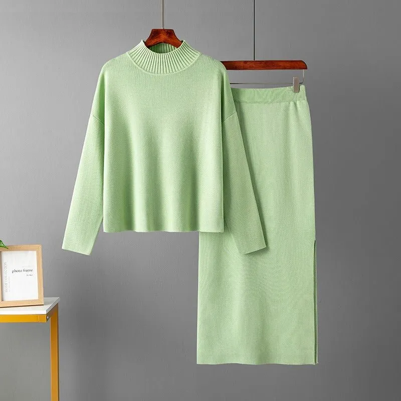 Pre Order:  2-Piece Knit Sweater and Skirt Set