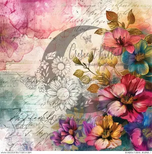 Rainbow Floral Journal 1 Printed Vinyl Sheet/Wrap