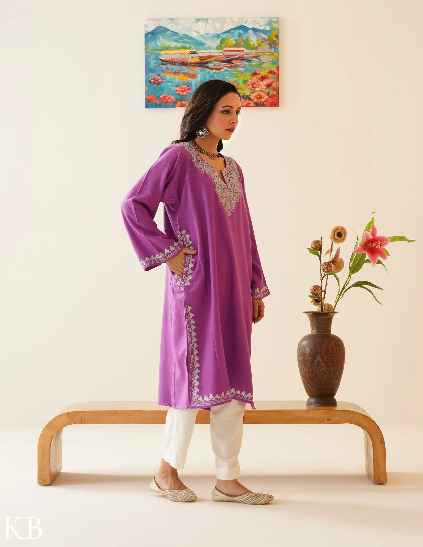 Rang-e-Khizan Orchid Paisley Zari Phiran