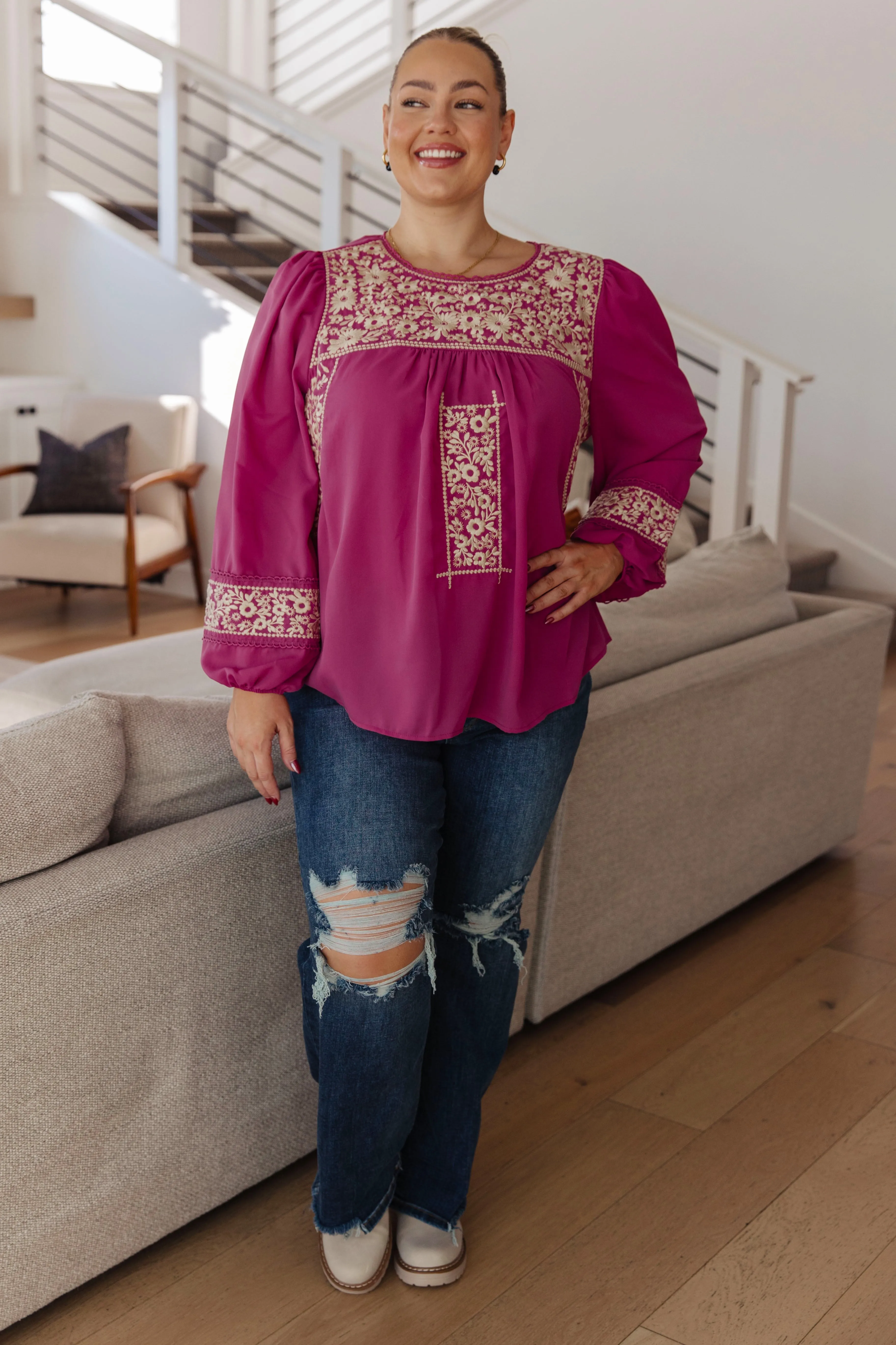 Rodeo Queen Embroidered Blouse - 11/21