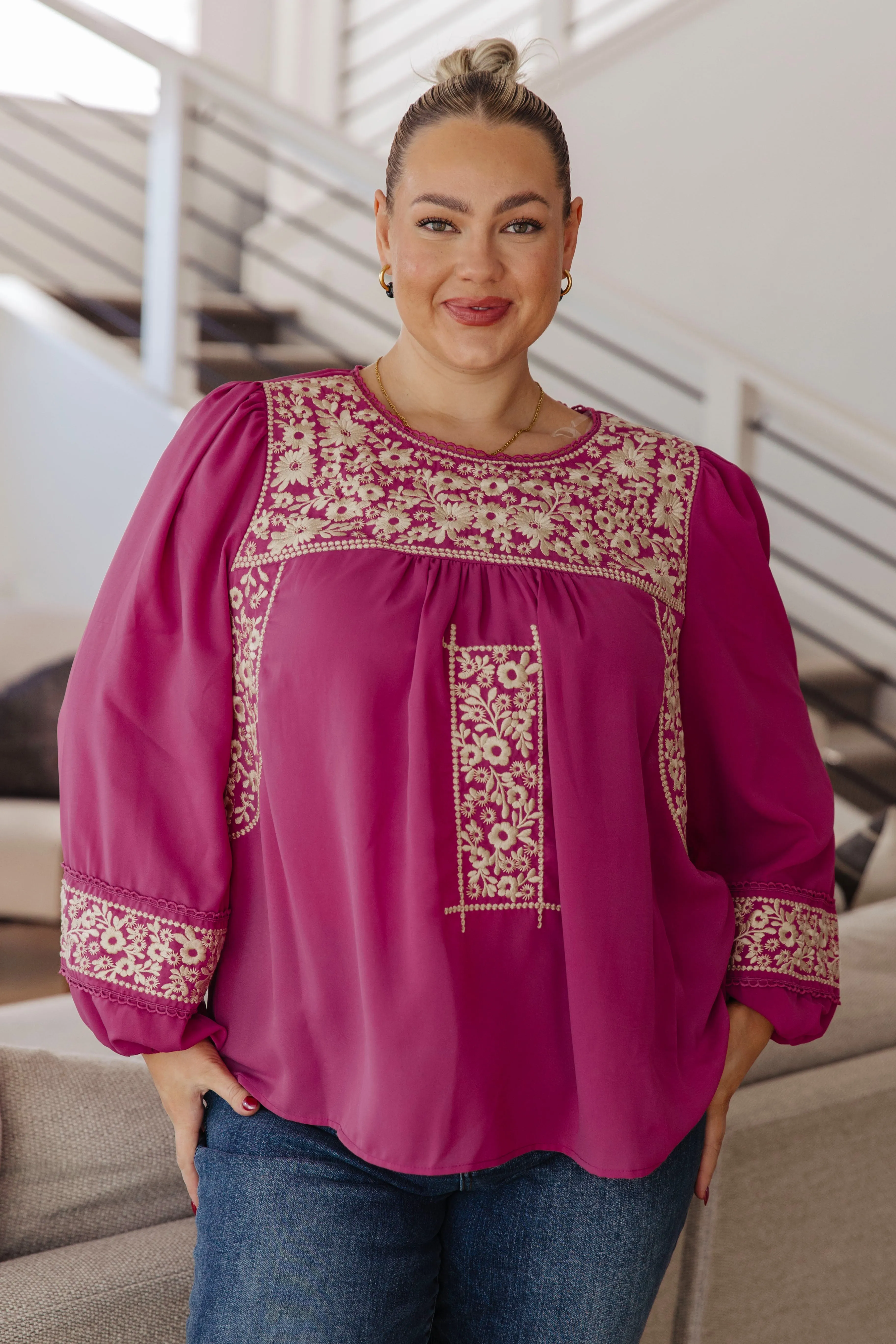 Rodeo Queen Embroidered Blouse - 11/21