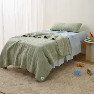 Rory Washed Cotton - Sage Kids Blanket