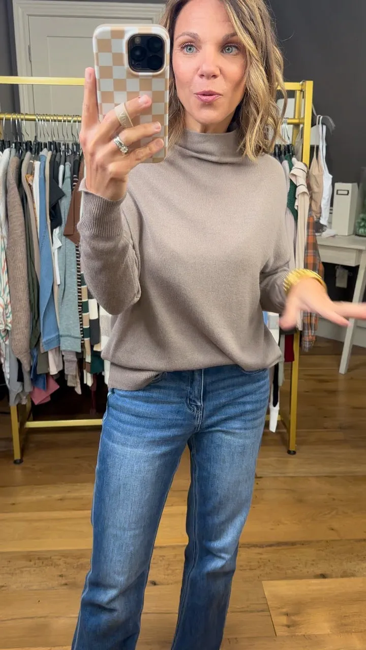 Side Out Mock-Neck Textured Top - Multiple Options