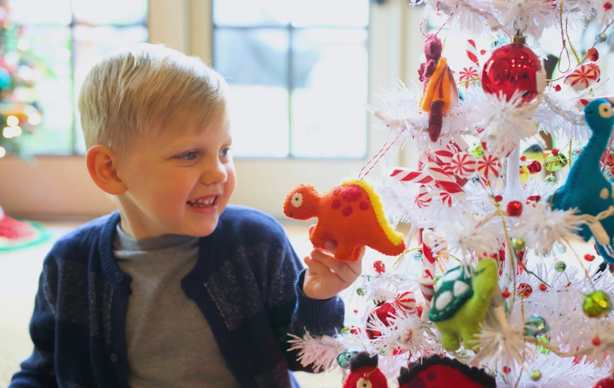 Spinosaurus Dinosaur Ornament, Felt Wool