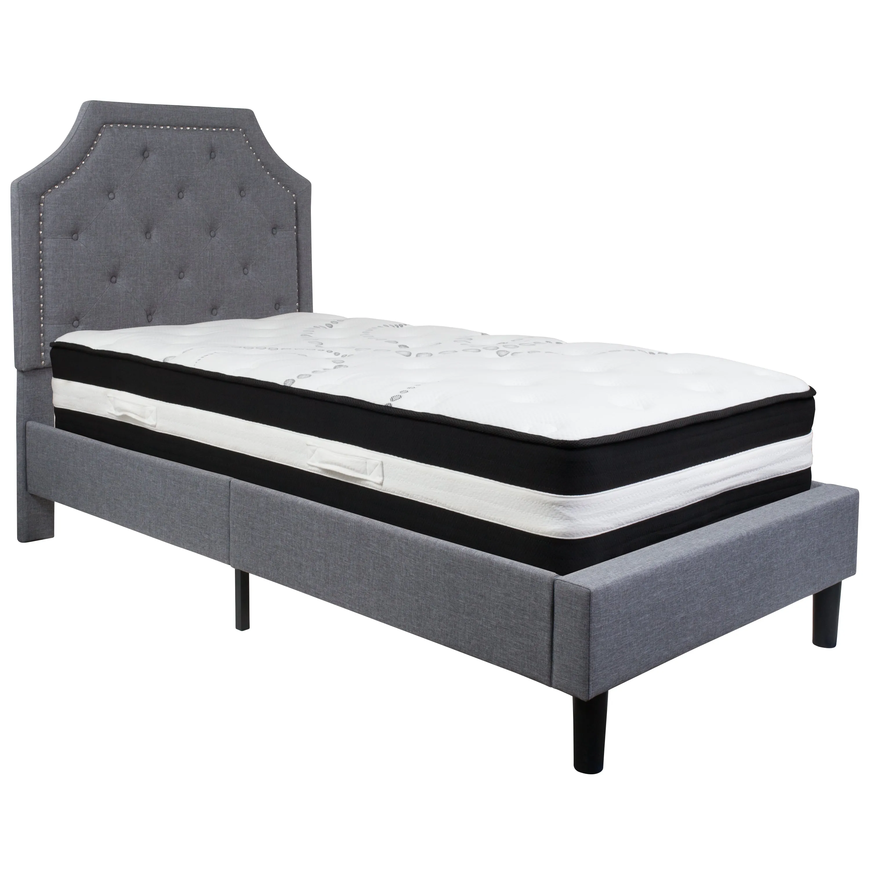 Twin Platform Bed Set-Gray SL-BM-9-GG