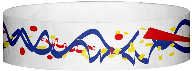 Tyvek® 3/4" x 10" Pizzazz pattern wristbands