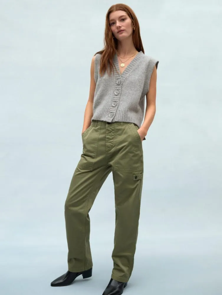 White   Warren - Cashmere Plush Button Vest in Grey Heather
