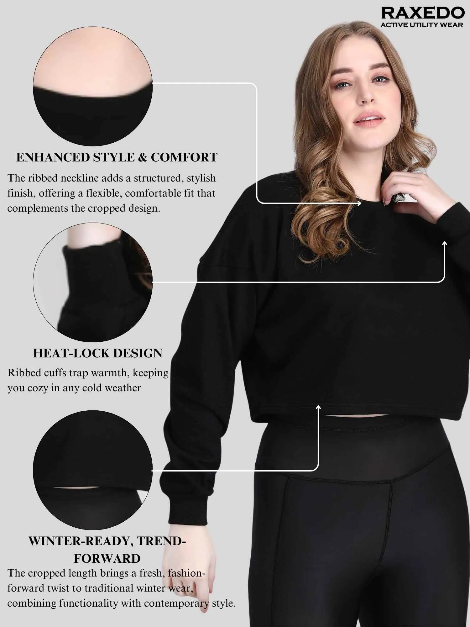 womens crop sweatshirt - Oversized