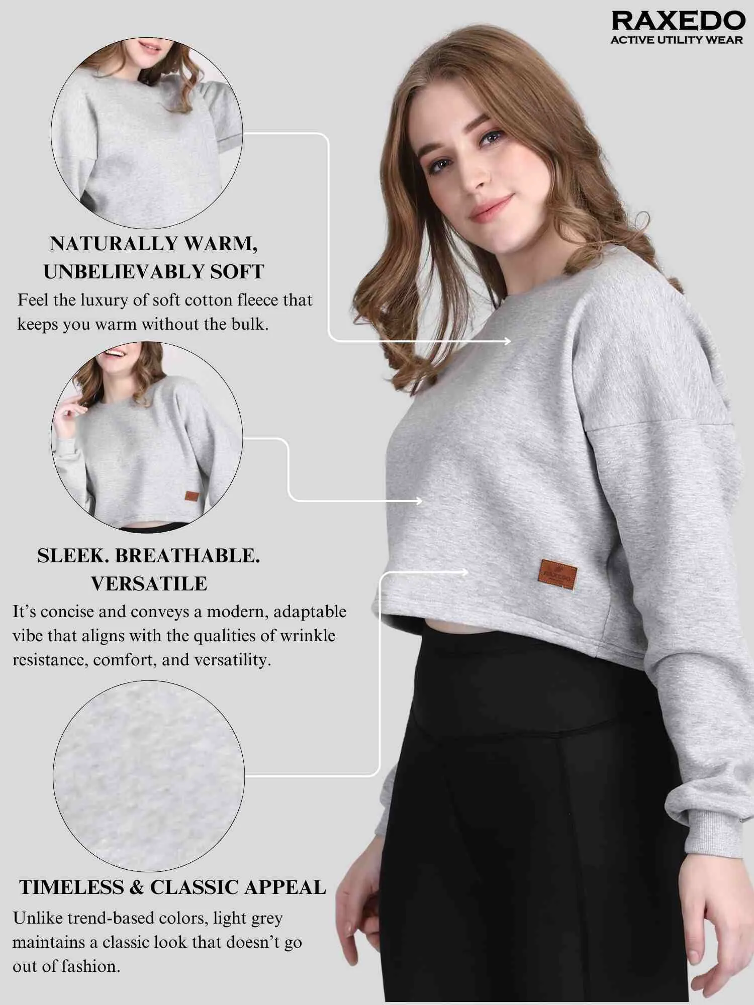 womens crop sweatshirt - Oversized
