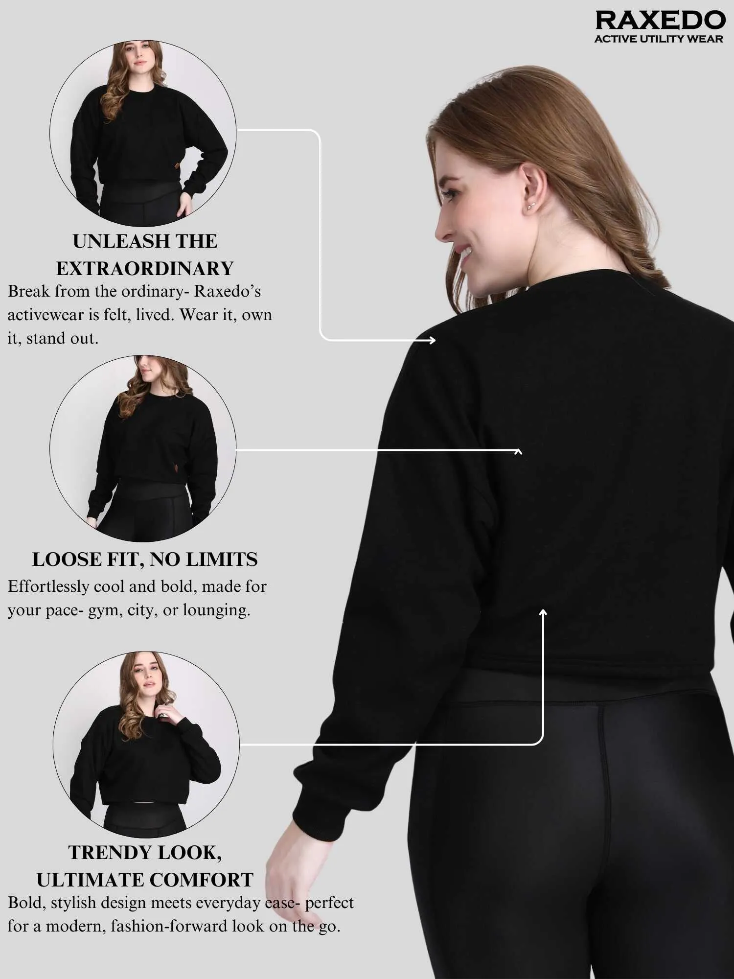 womens crop sweatshirt - Oversized