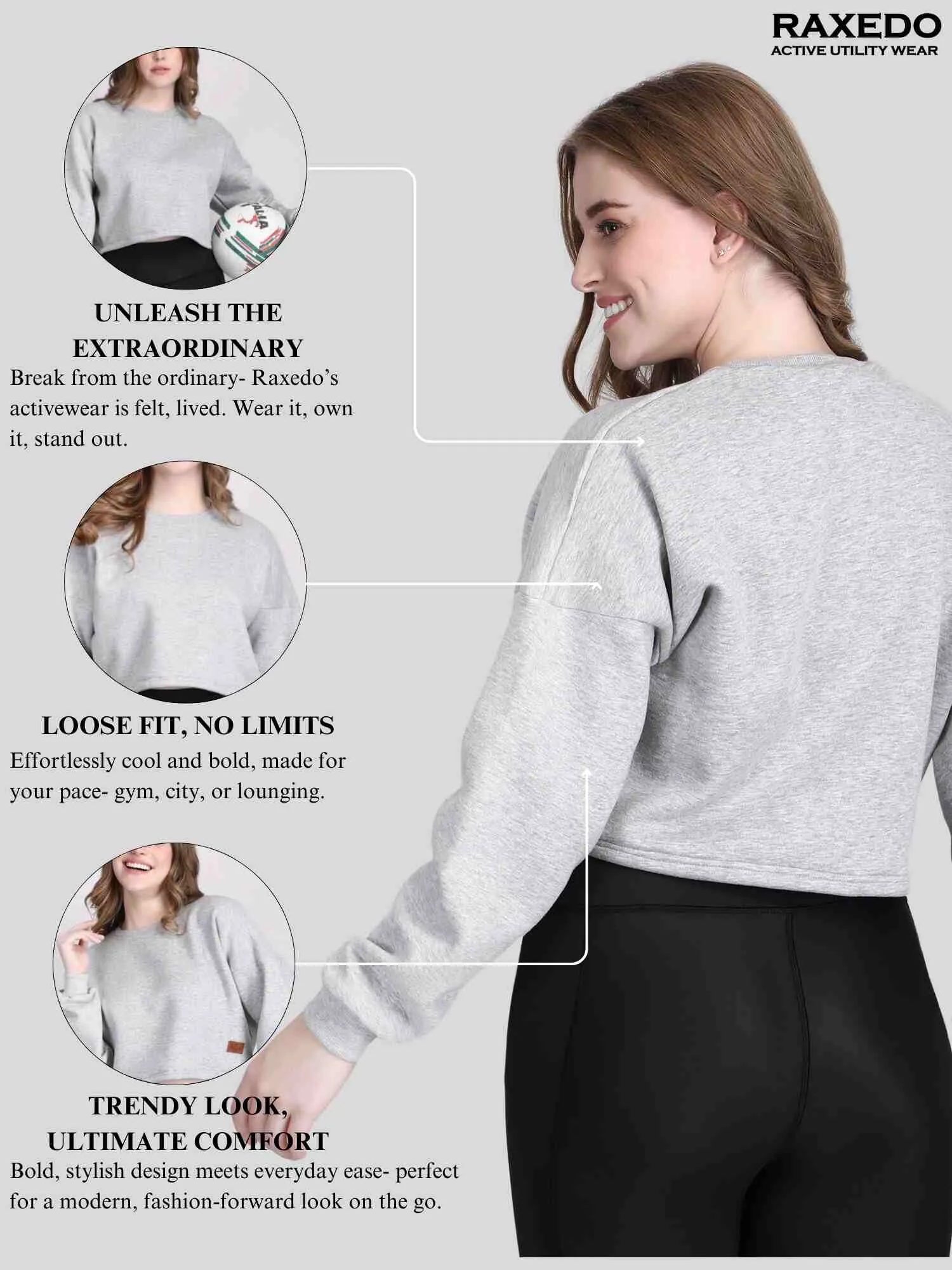 womens crop sweatshirt - Oversized
